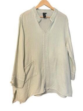Focus Casual Life Tunic L Lagenlook Textured Cotton Lightweight